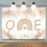 Herbst Blumen Und Blätter Glücklich 1 Geburtstag Hintergrund